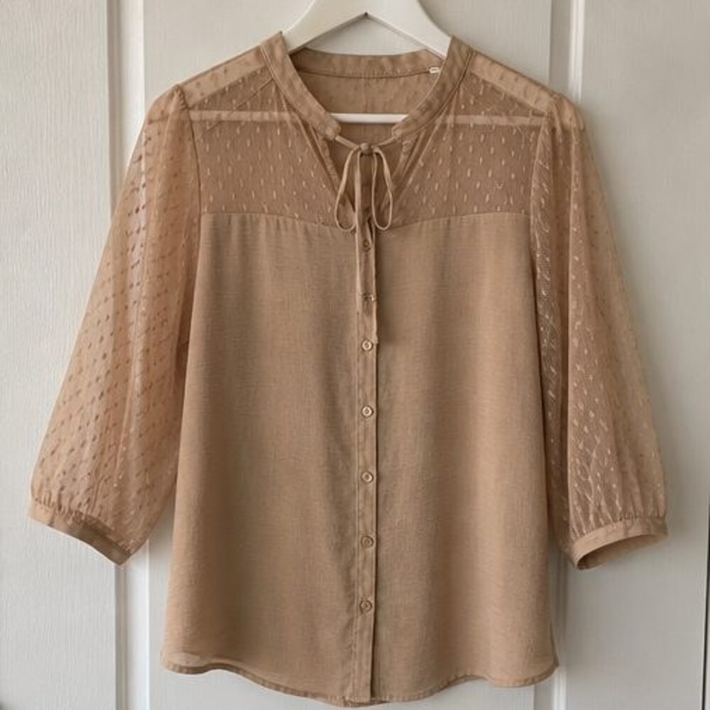 Camel Button Blouse